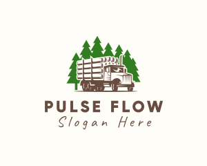 Forest Logging Truck logo design