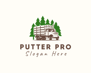 Forest Logging Truck logo design