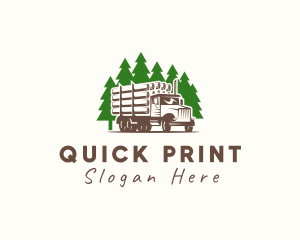 Forest Logging Truck logo design