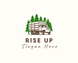 Forest Logging Truck logo design