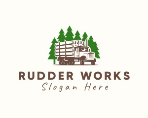 Forest Logging Truck logo design