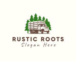 Rural - Forest Logging Truck logo design