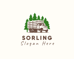 Forest Logging Truck logo design