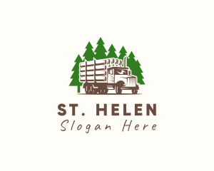 Forest Logging Truck logo design