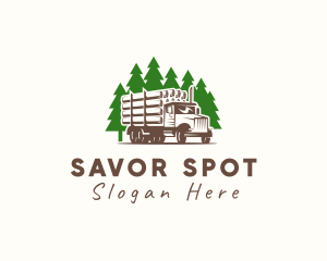 Forest Logging Truck logo design