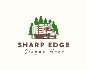 Forest Logging Truck logo design