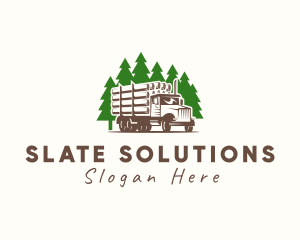 Forest Logging Truck logo design