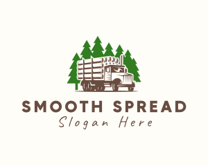 Forest Logging Truck logo design