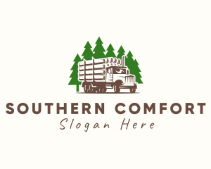 Forest Logging Truck logo design