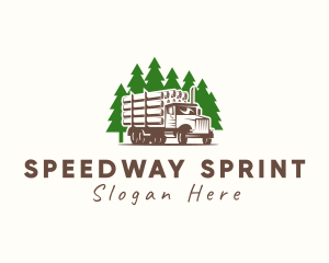 Forest Logging Truck logo design