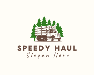 Truck - Forest Logging Truck logo design