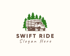 Forest Logging Truck logo design