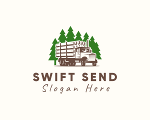 Forest Logging Truck logo design