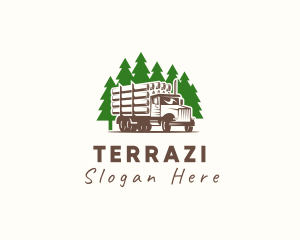 Forest Logging Truck logo design