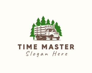 Forest Logging Truck logo design