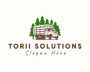 Forest Logging Truck logo design