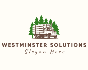 Forest Logging Truck logo design