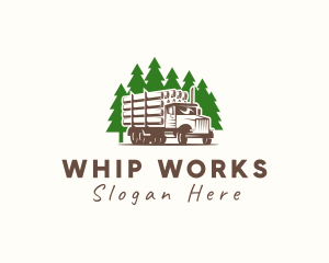 Forest Logging Truck logo design