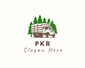 Forest Logging Truck logo design