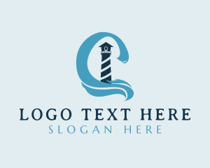 Watchtower - Lighthouse Ocean Tower logo design