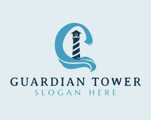 Watchtower - Lighthouse Ocean Tower logo design