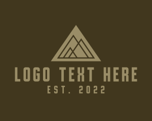 Camp - Minimalist Mountain Landform logo design
