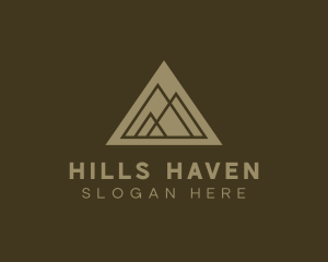 Minimalist Mountain Landform logo design