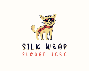 Feline Cat Scarf logo design