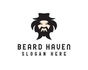 Beard - Mongolian Man Beard logo design