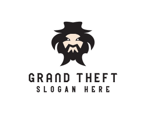 Villain - Mongolian Man Beard logo design