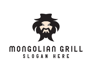 Mongolian Man Beard logo design