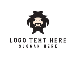 Face - Mongolian Man Beard logo design