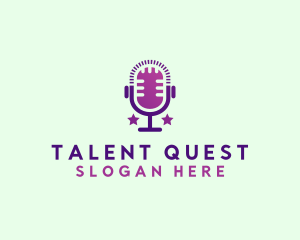 Interview - Podcast Microphone Audio logo design