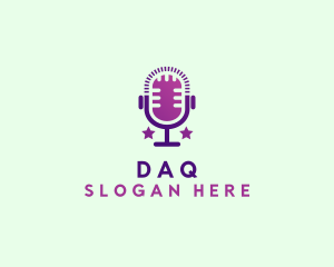 Vlog - Podcast Microphone Audio logo design