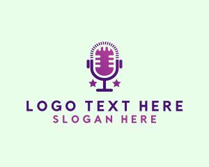 Vocalist - Podcast Microphone Audio logo design