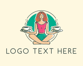 Teahouse - Coffee Tea Woman logo design
