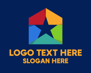 All Star - Colorful Star House logo design