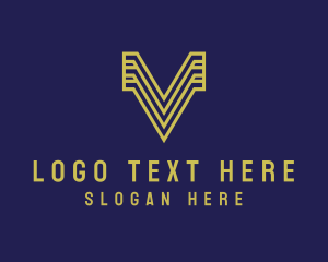 Geometric - Geometric Professional Business Letter V logo design