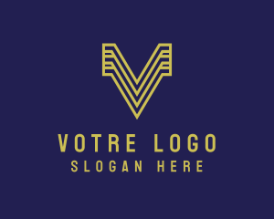 Geometric Professional Business Letter V Logo