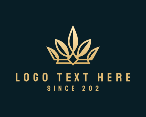 King - Natural Gold Leaf Crown logo design