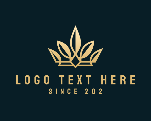 High End - Natural Gold Leaf Crown logo design