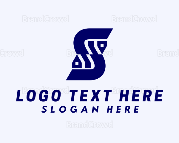 Blue Subdivision Letter S Logo