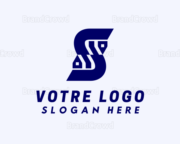 Blue Subdivision Letter S Logo
