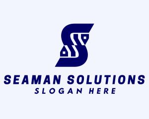 Blue Subdivision Letter S logo design