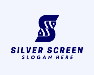Blue Subdivision Letter S logo design