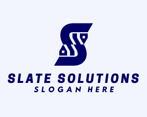 Blue Subdivision Letter S logo design