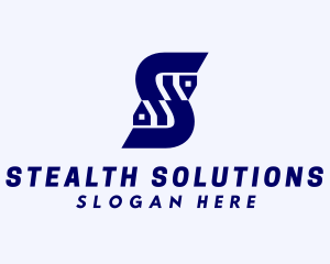 Blue Subdivision Letter S logo design