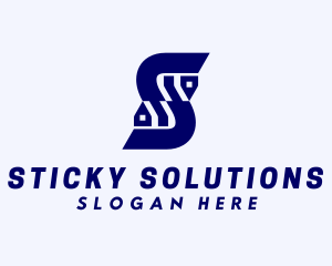 Blue Subdivision Letter S logo design