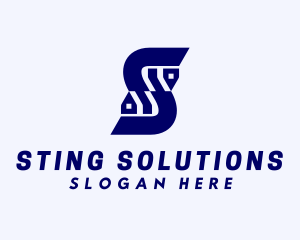 Blue Subdivision Letter S logo design