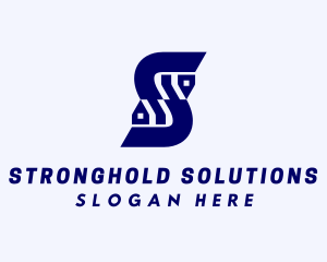 Blue Subdivision Letter S logo design